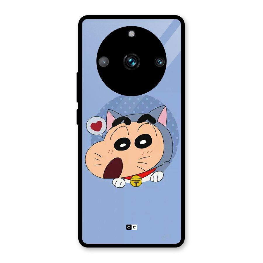 Cat Shinchan Glass Back Case for Realme 11 Pro