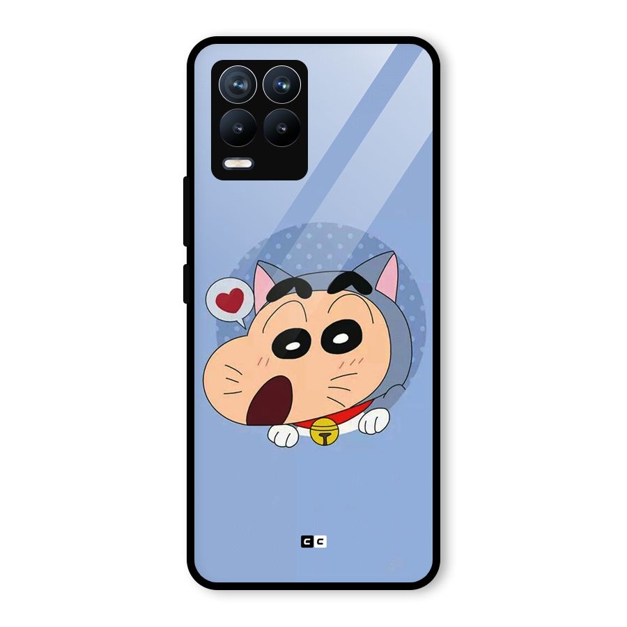 Cat Shinchan Glass Back Case for Realme 8 Pro