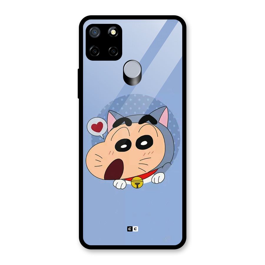 Cat Shinchan Glass Back Case for Realme C15