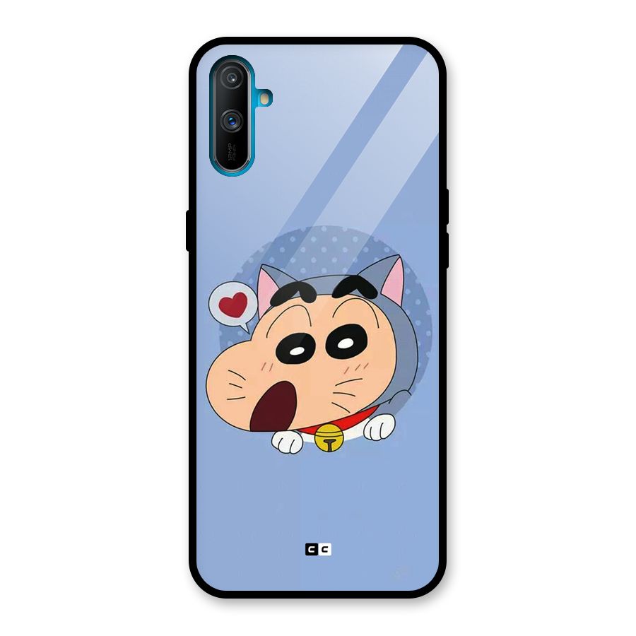 Cat Shinchan Glass Back Case for Realme C3