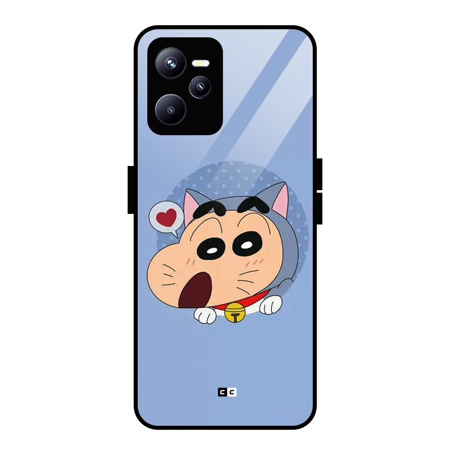 Cat Shinchan Glass Back Case for Realme C35