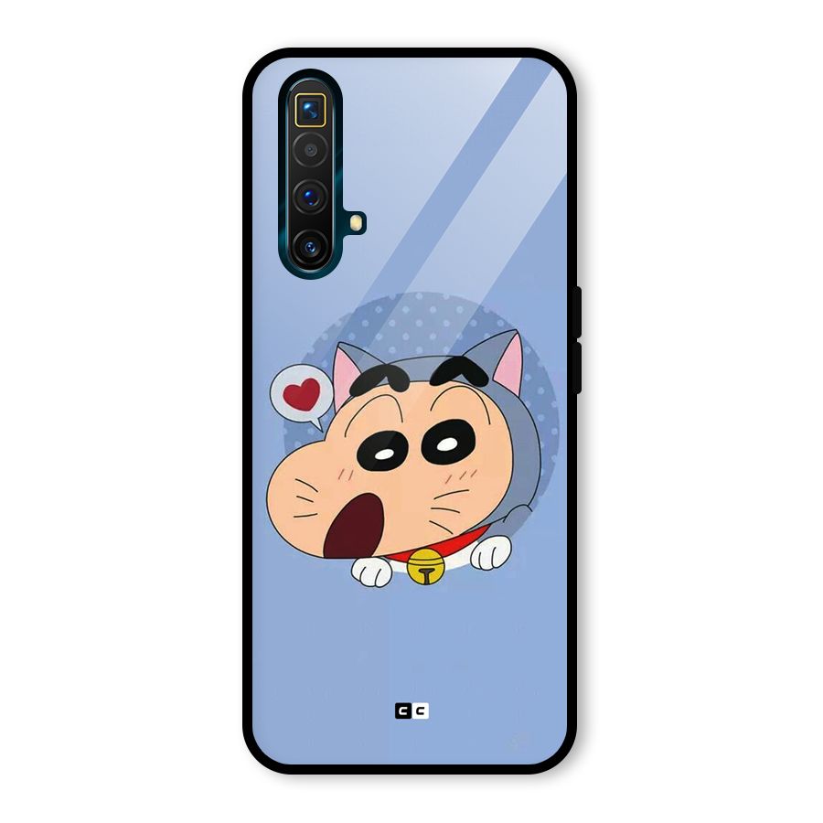 Cat Shinchan Glass Back Case for Realme X3