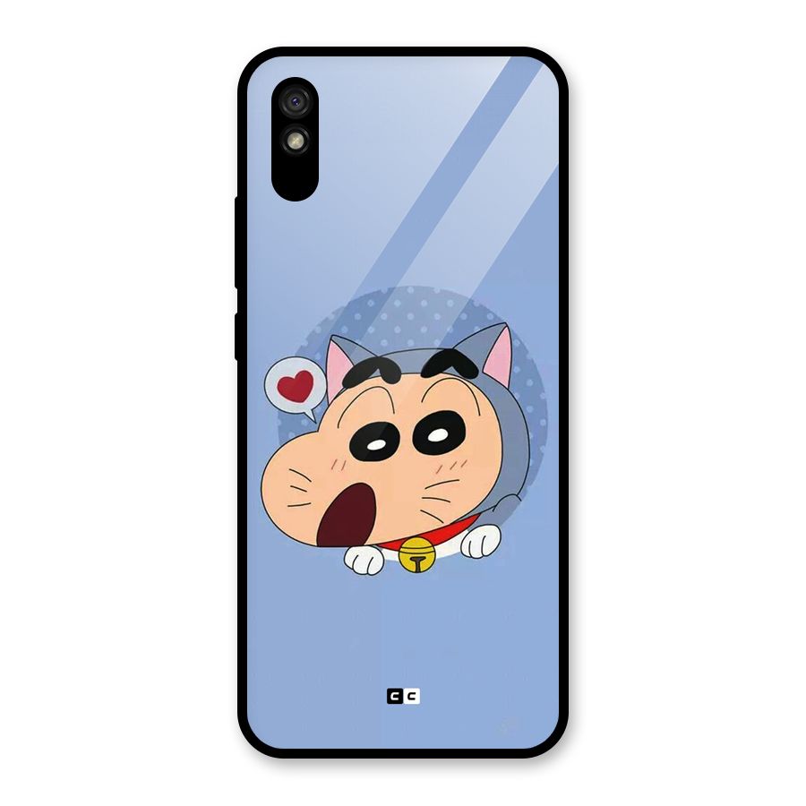 Cat Shinchan Glass Back Case for Redmi 9A