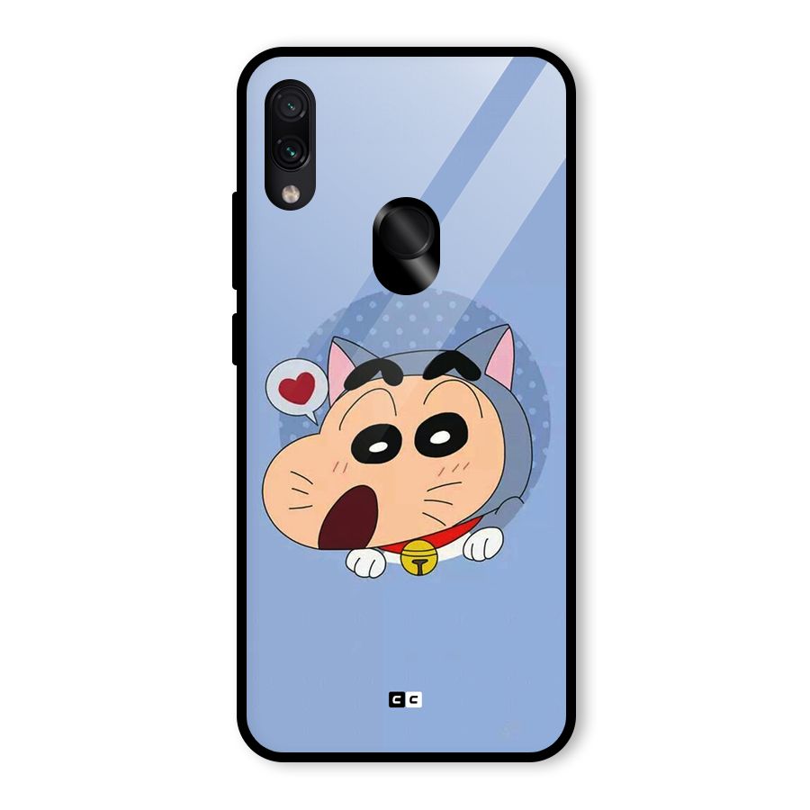 Cat Shinchan Glass Back Case for Redmi Note 7 Pro