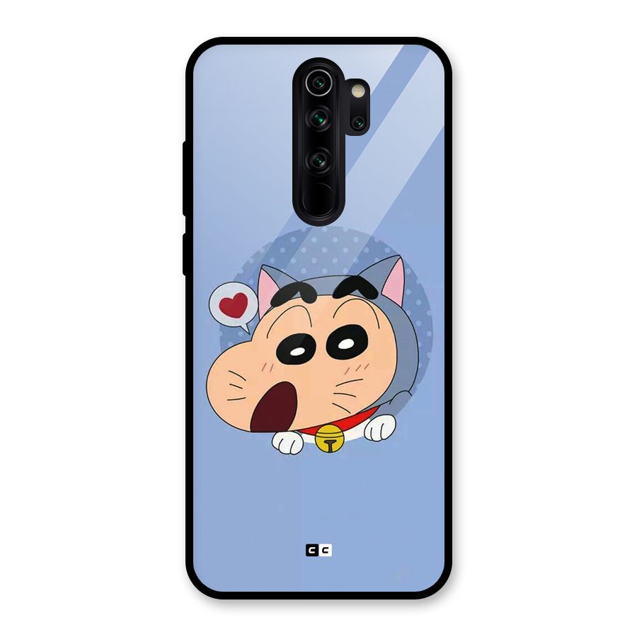 Cat Shinchan Glass Back Case for Redmi Note 8 Pro