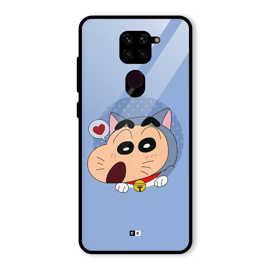 Cat Shinchan Glass Back Case for Redmi Note 9