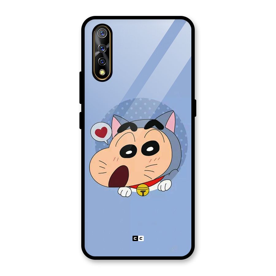 Cat Shinchan Glass Back Case for Vivo S1