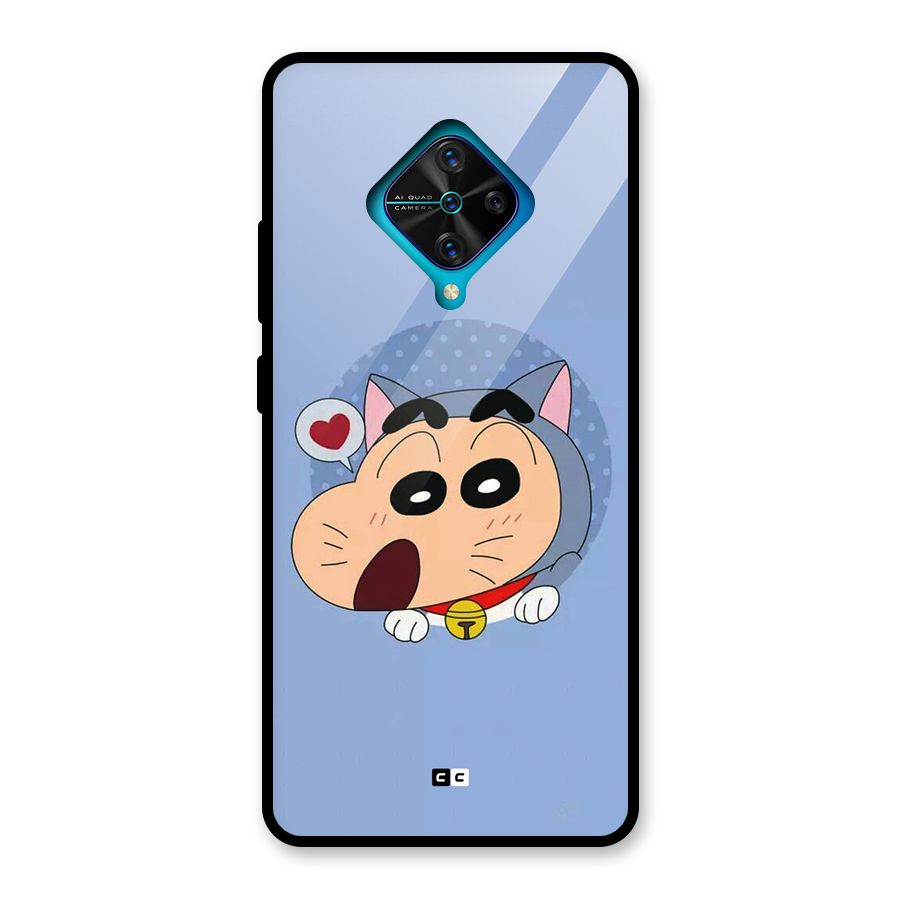 Cat Shinchan Glass Back Case for Vivo S1 Pro