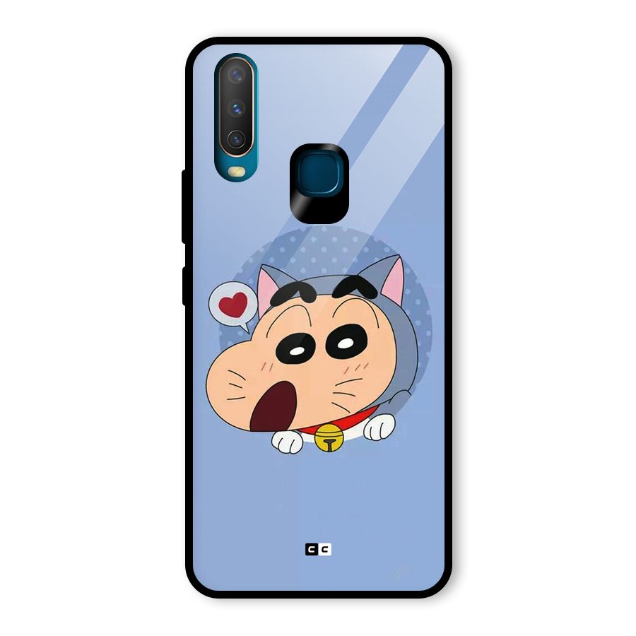Cat Shinchan Glass Back Case for Vivo U10