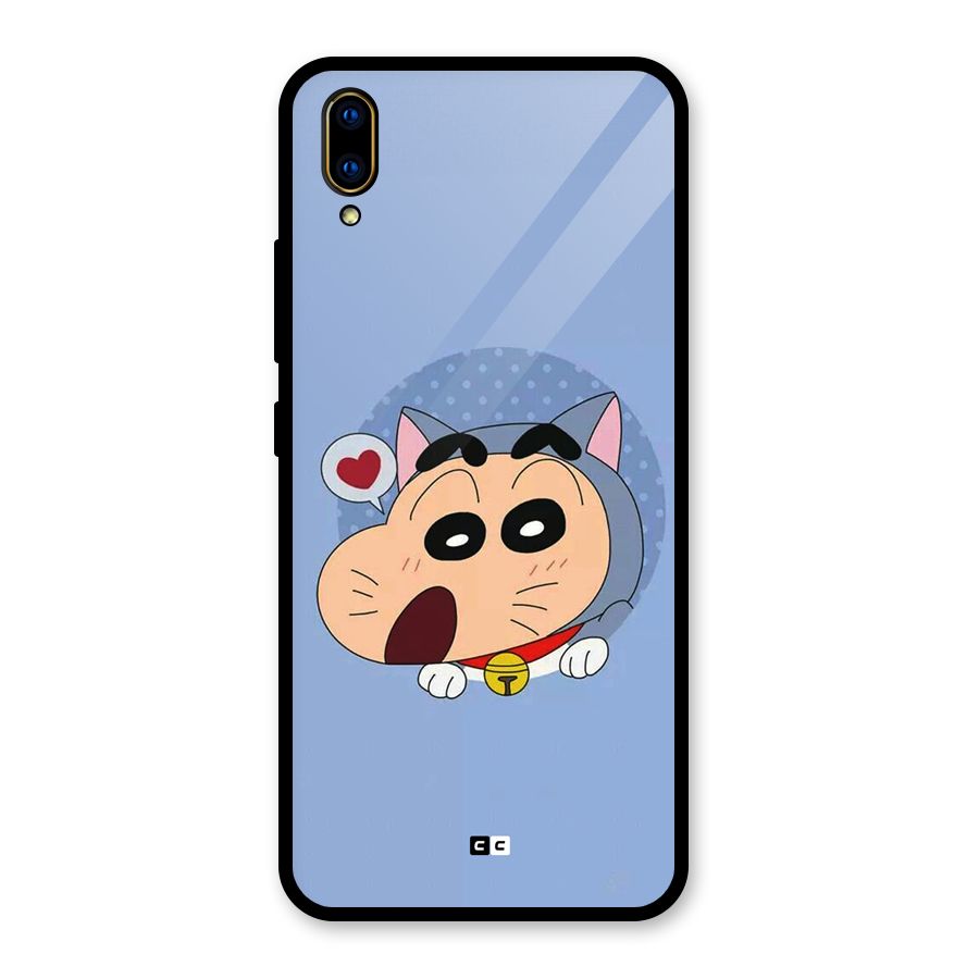 Cat Shinchan Glass Back Case for Vivo V11 Pro