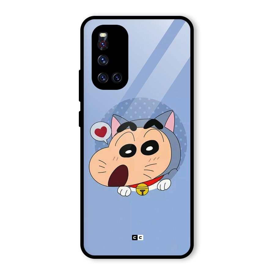Cat Shinchan Glass Back Case for Vivo V19