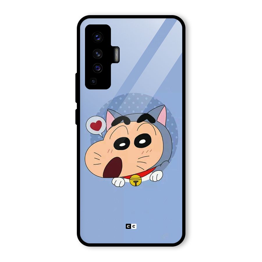 Cat Shinchan Glass Back Case for Vivo X50