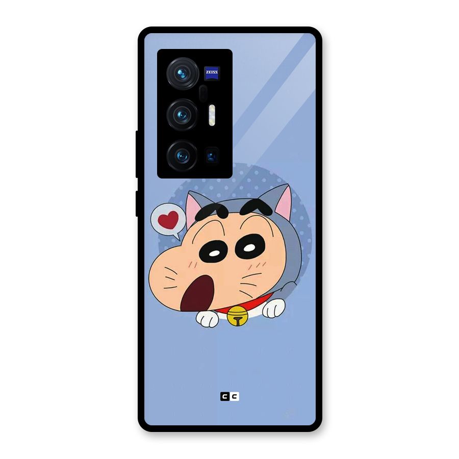 Cat Shinchan Glass Back Case for Vivo X70 Pro Plus