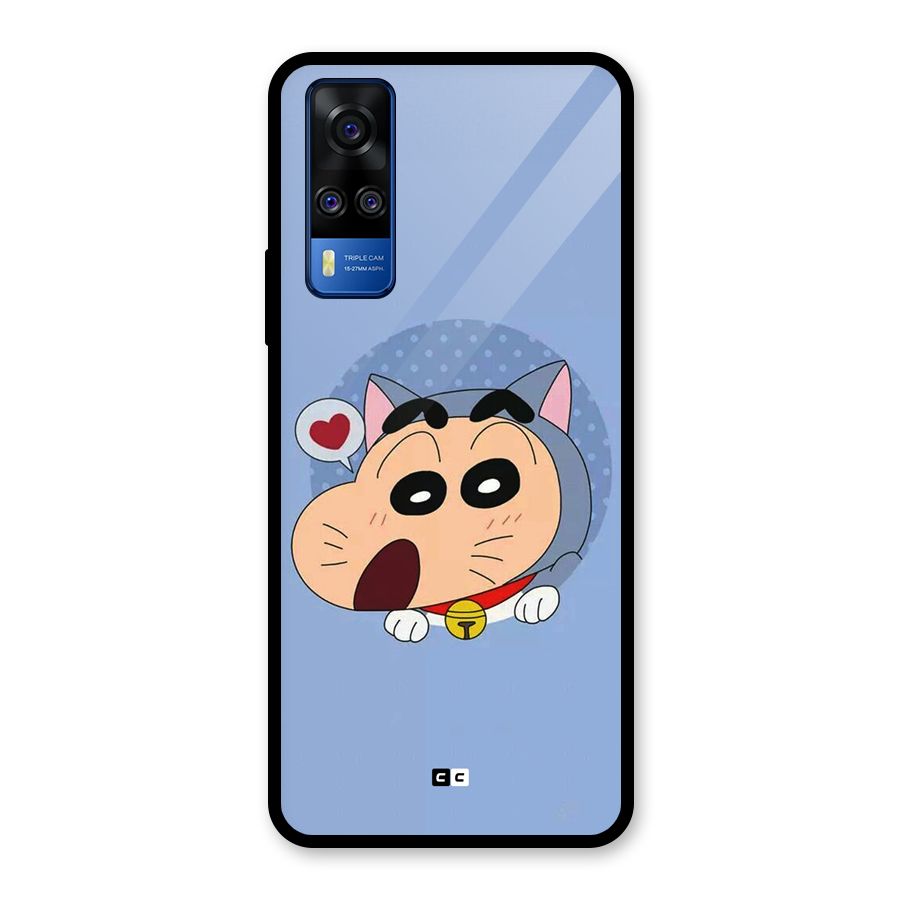Cat Shinchan Glass Back Case for Vivo Y31