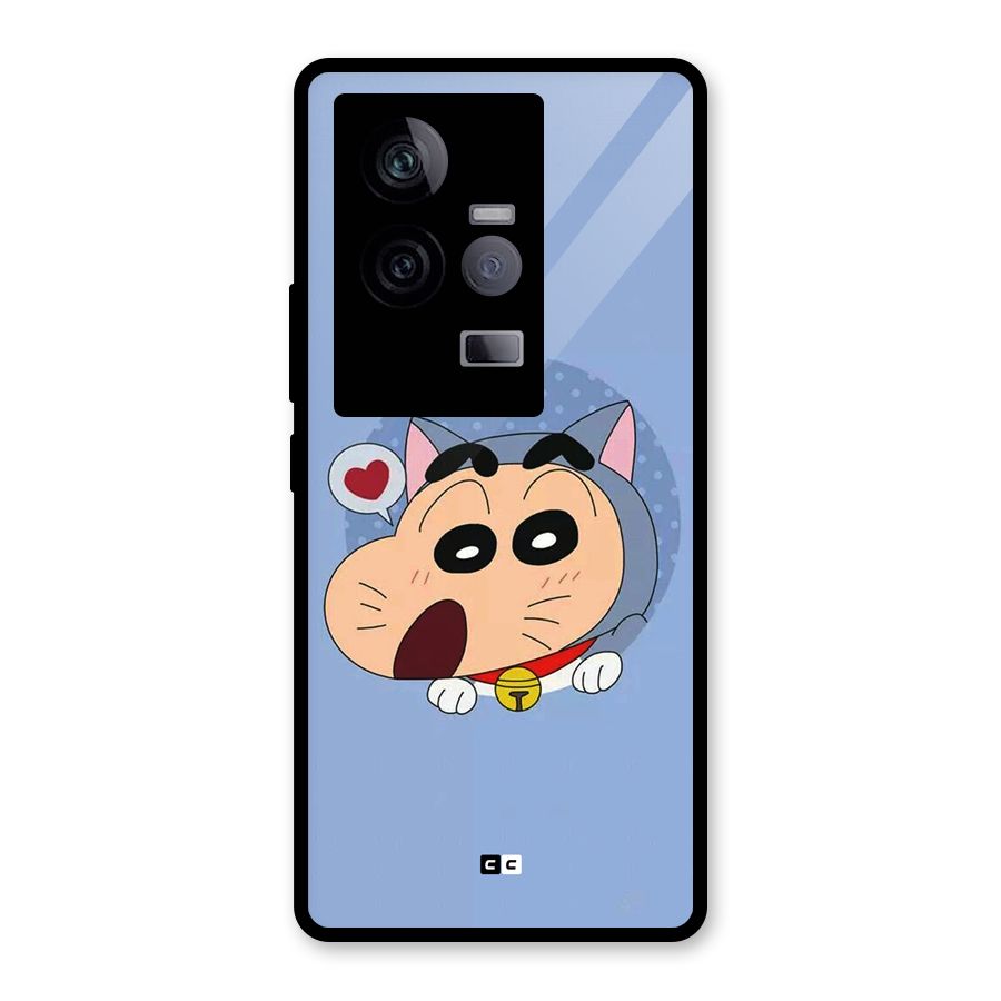 Cat Shinchan Glass Back Case for Vivo iQOO 11 5G