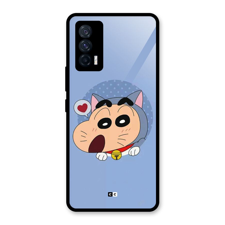 Cat Shinchan Glass Back Case for Vivo iQOO 7 5G