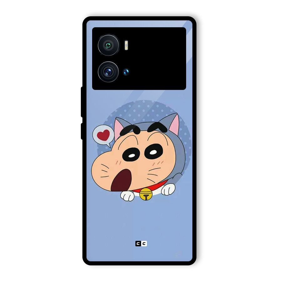Cat Shinchan Glass Back Case for Vivo iQOO 9 Pro