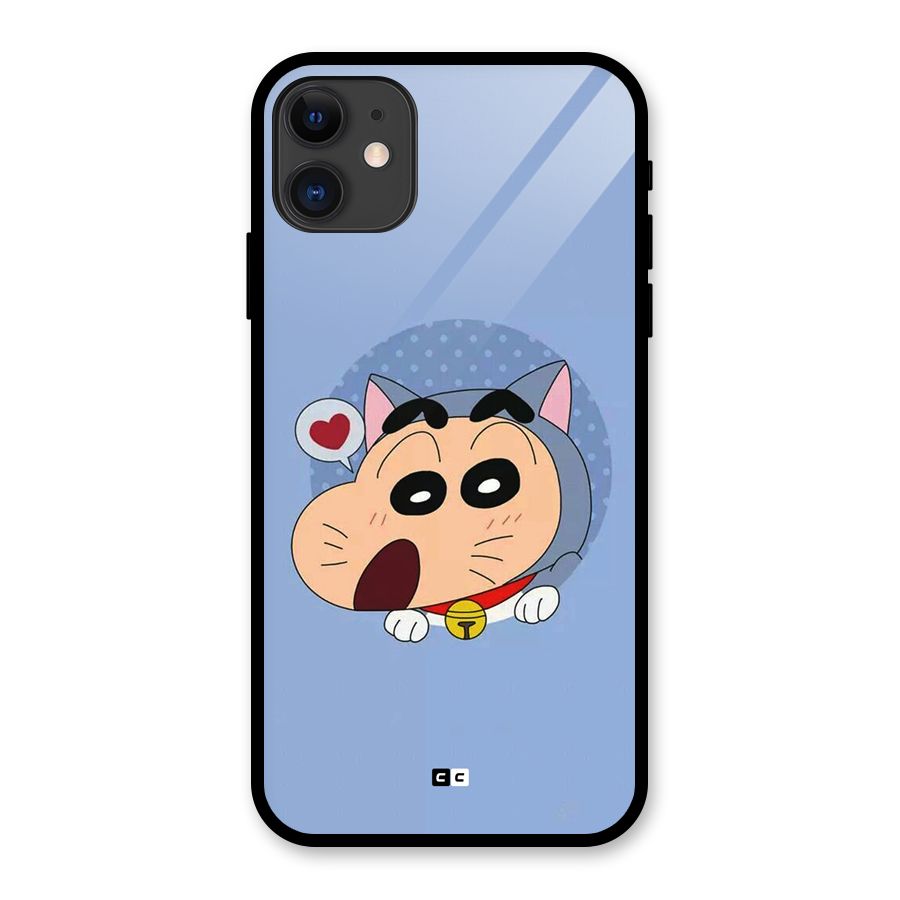 Cat Shinchan Glass Back Case for iPhone 11