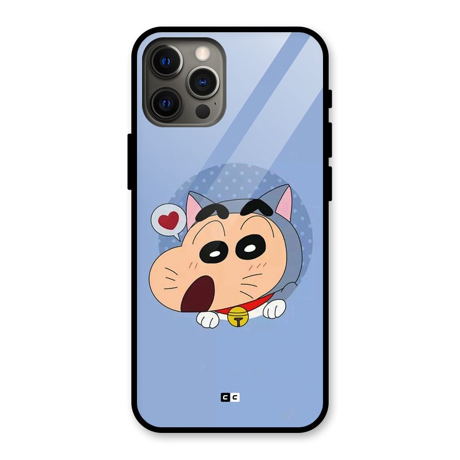 Cat Shinchan Glass Back Case for iPhone 12 Pro Max