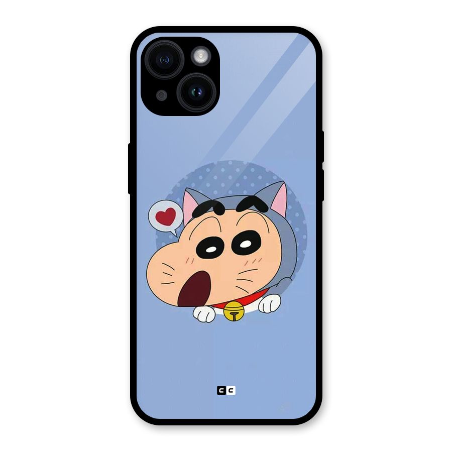 Cat Shinchan Glass Back Case for iPhone 14