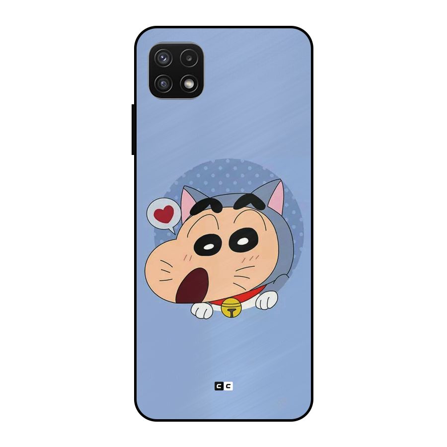 Cat Shinchan Metal Back Case for Galaxy A22 5G