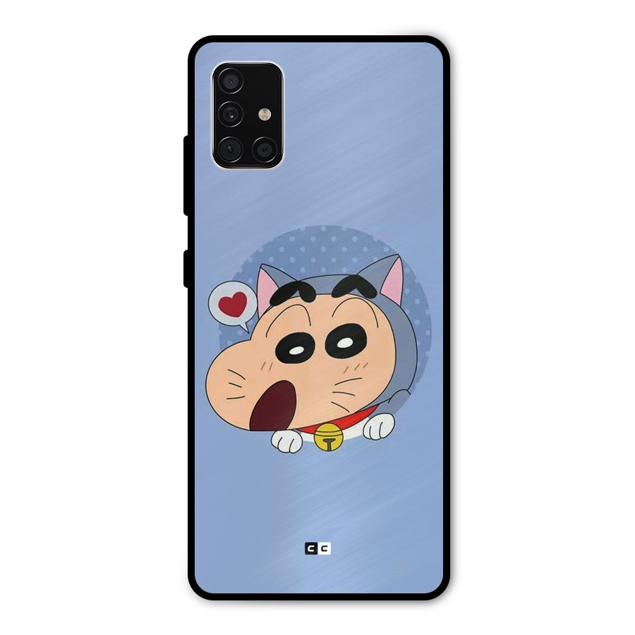 Cat Shinchan Metal Back Case for Galaxy A51