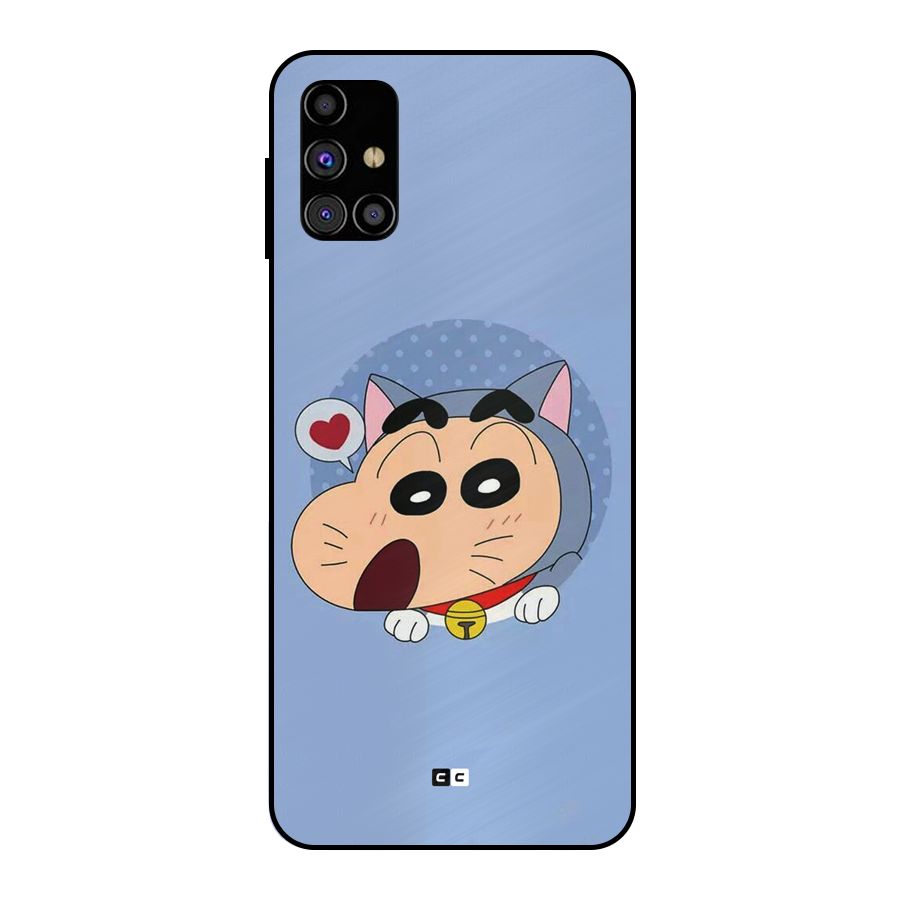 Cat Shinchan Metal Back Case for Galaxy M31s