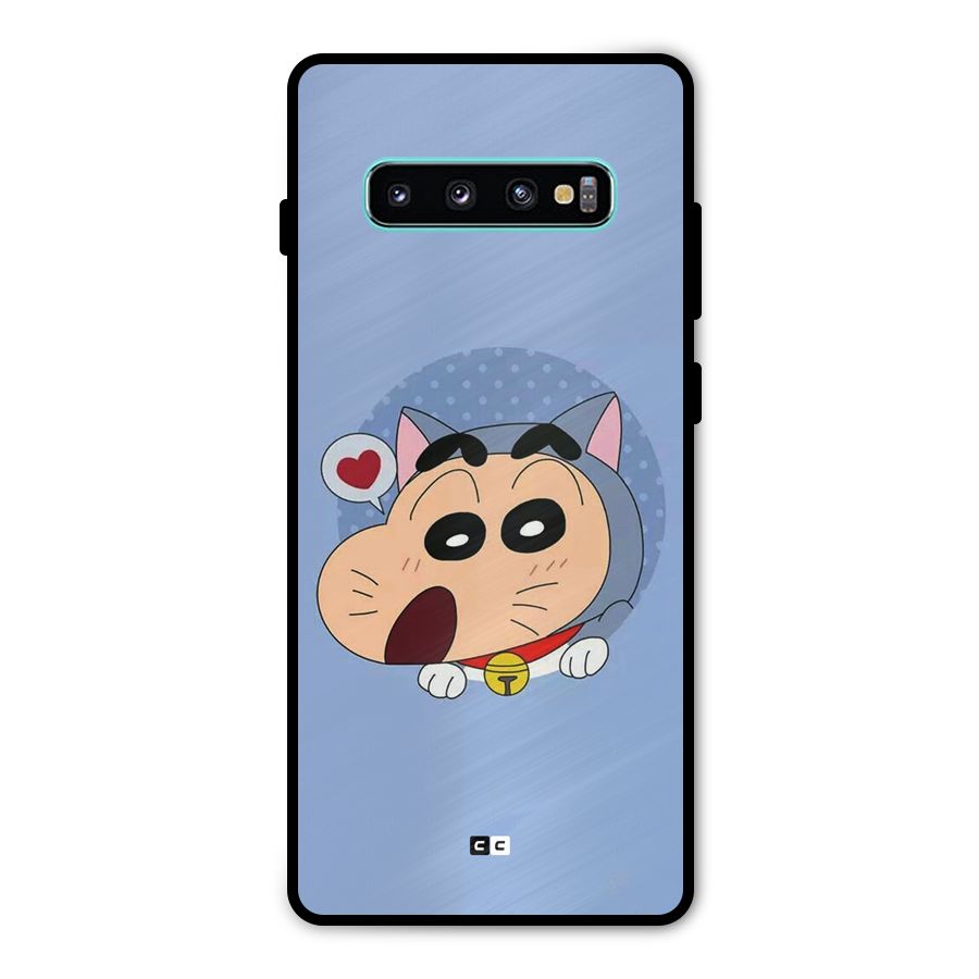 Cat Shinchan Metal Back Case for Galaxy S10 Plus