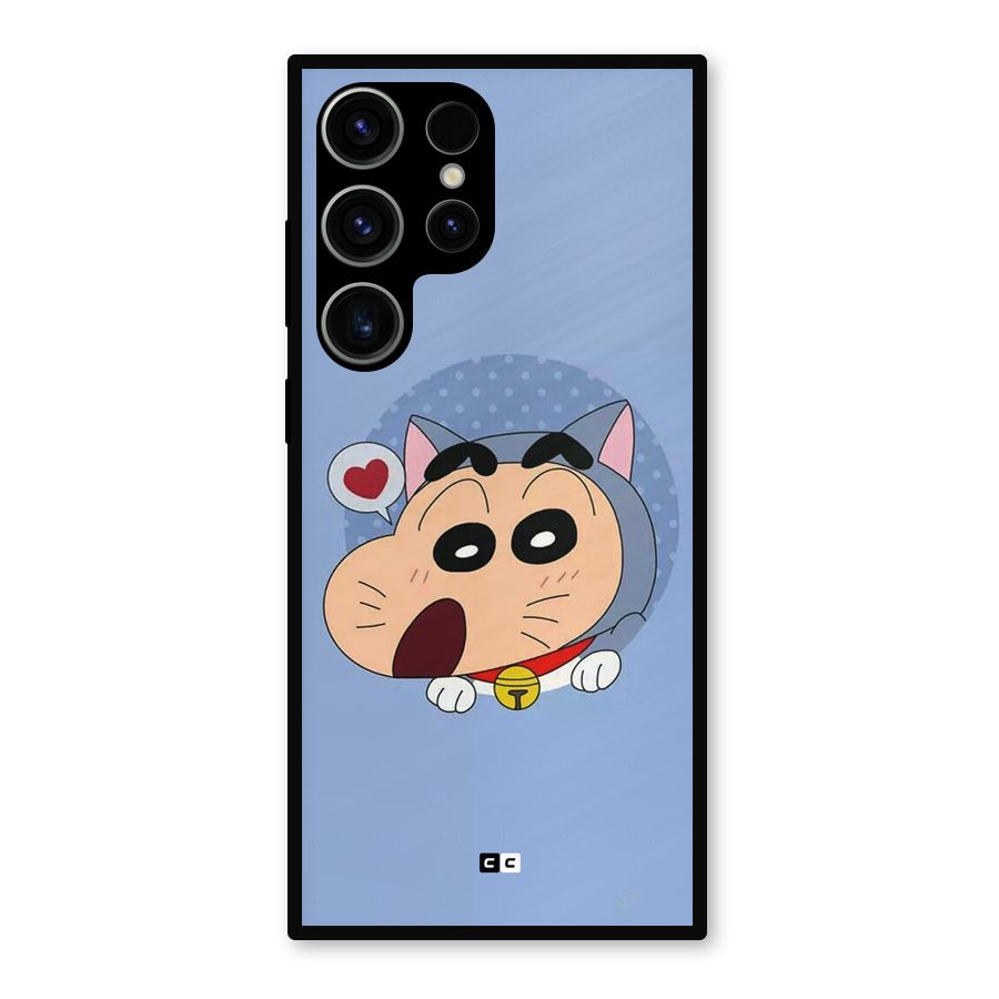 Cat Shinchan Metal Back Case for Galaxy S23 Ultra