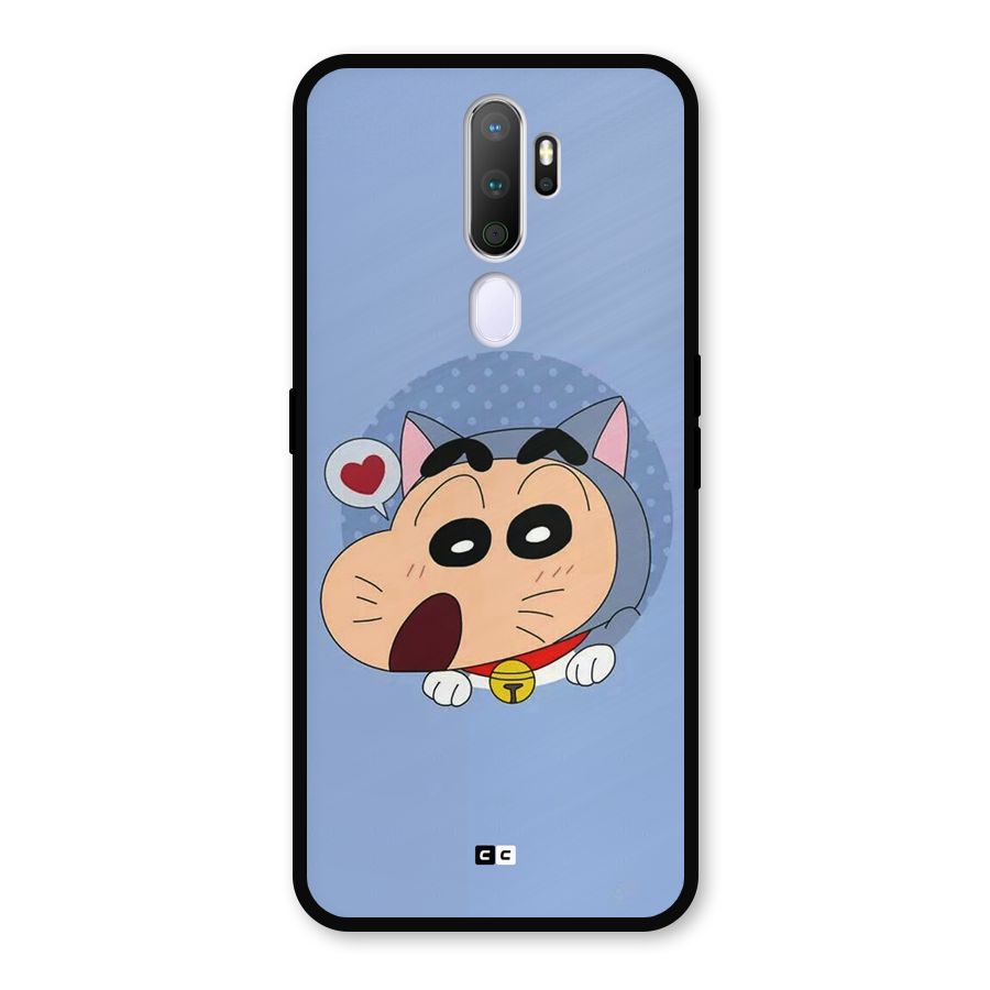 Cat Shinchan Metal Back Case for Oppo A9 (2020)