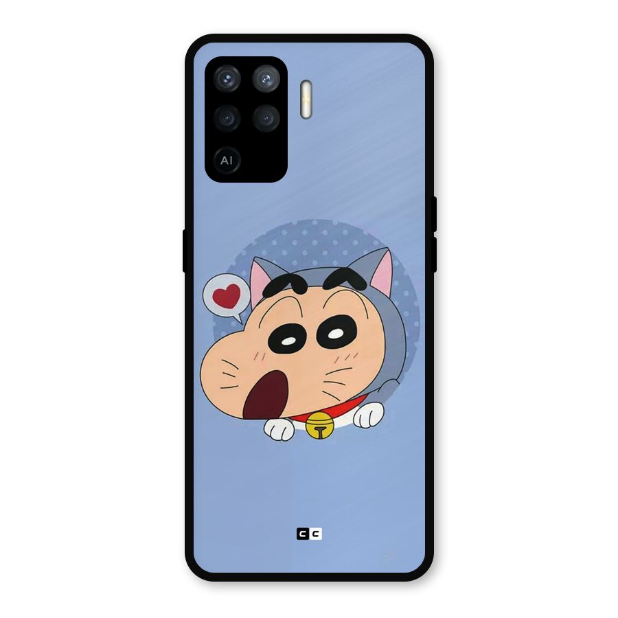 Cat Shinchan Metal Back Case for Oppo F19 Pro