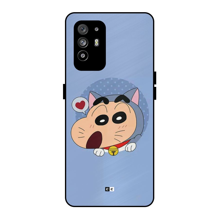 Cat Shinchan Metal Back Case for Oppo F19 Pro Plus 5G