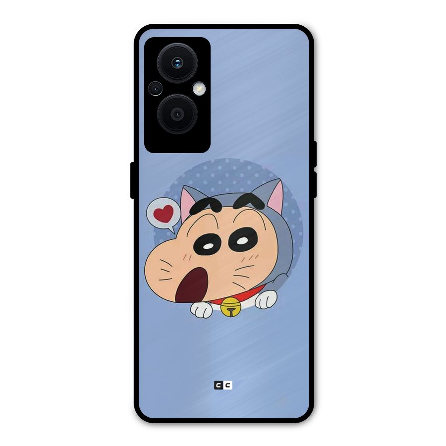 Cat Shinchan Metal Back Case for Oppo F21 Pro 5G
