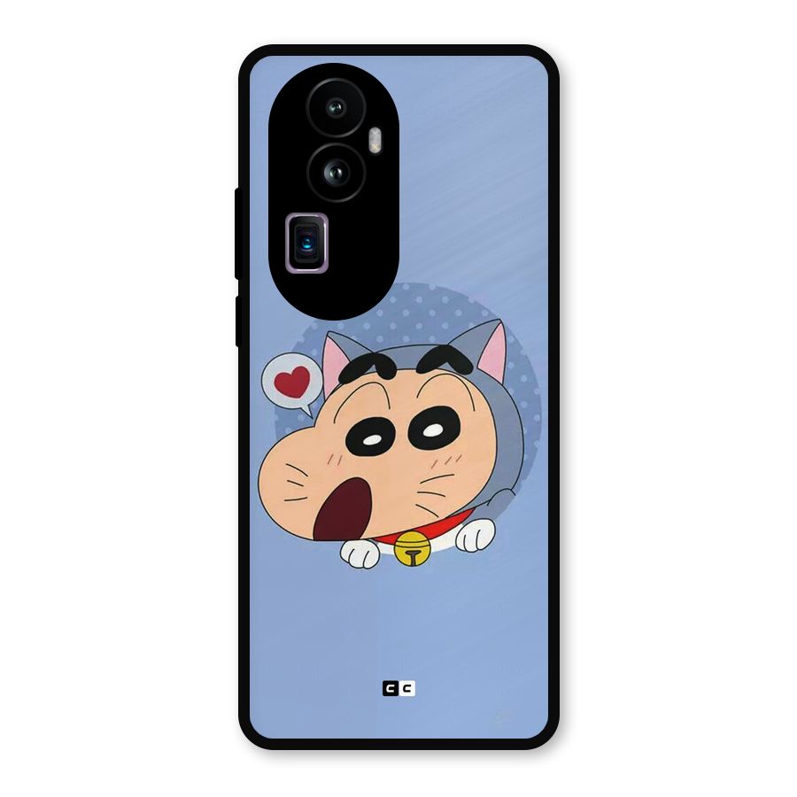 Cat Shinchan Metal Back Case for Oppo Reno10 Pro Plus