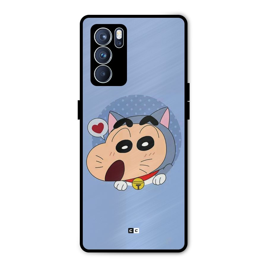 Cat Shinchan Metal Back Case for Oppo Reno6 Pro 5G