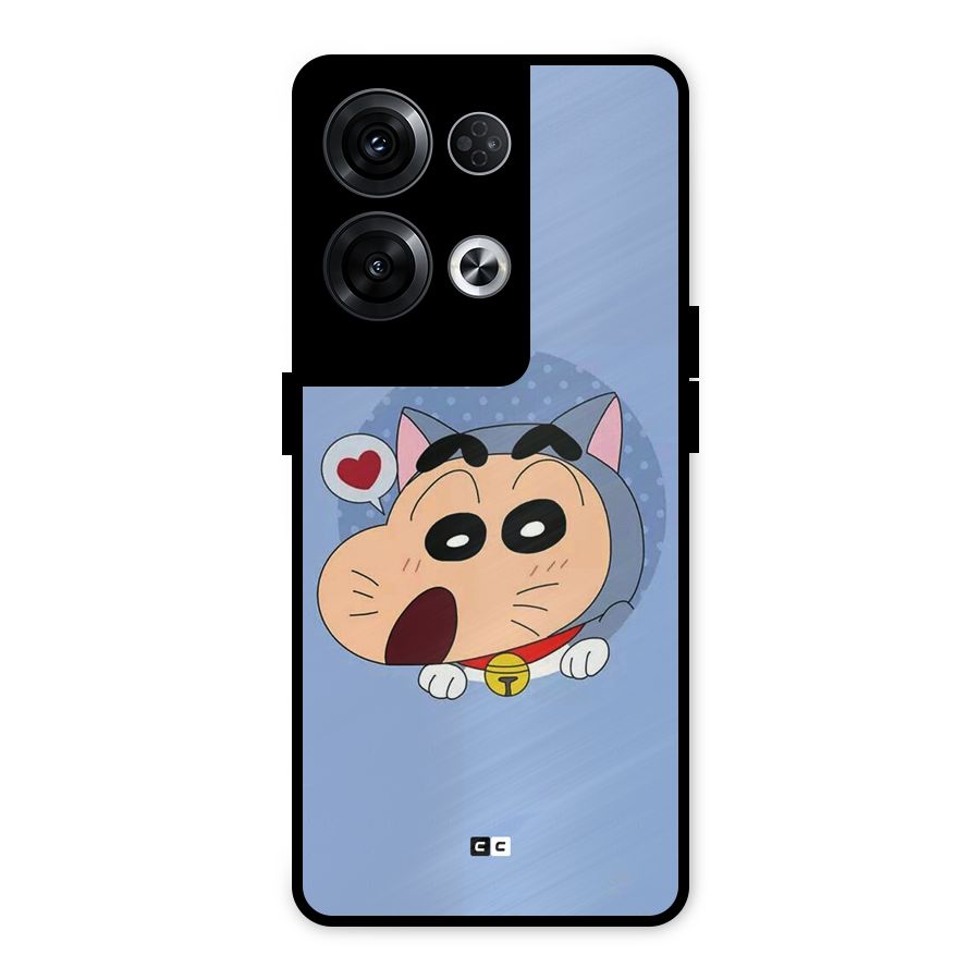 Cat Shinchan Metal Back Case for Oppo Reno8 Pro 5G