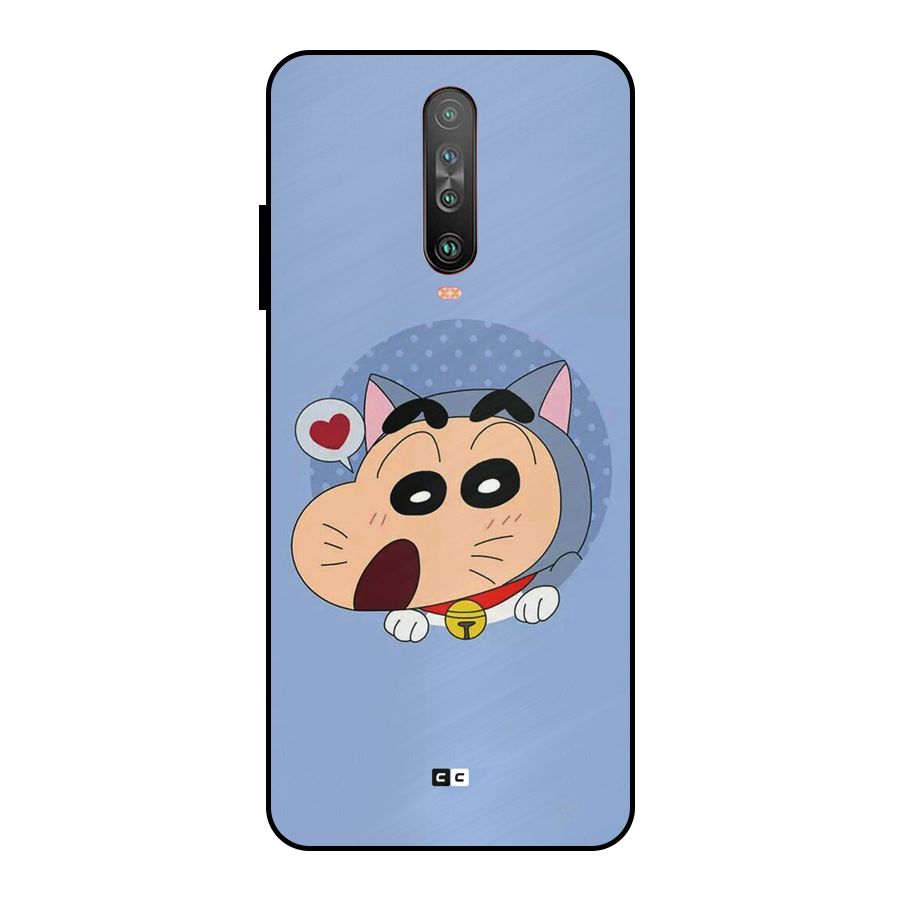 Cat Shinchan Metal Back Case for Poco X2
