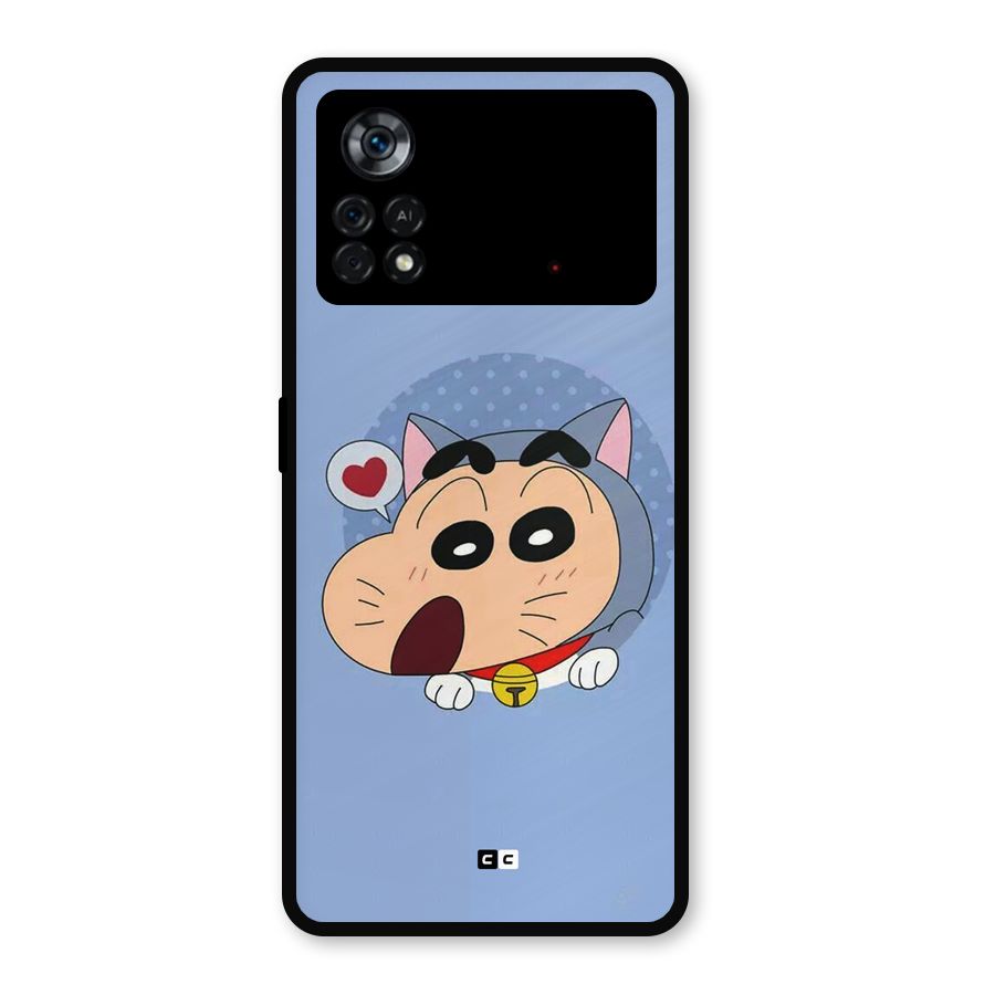 Cat Shinchan Metal Back Case for Poco X4 Pro 5G