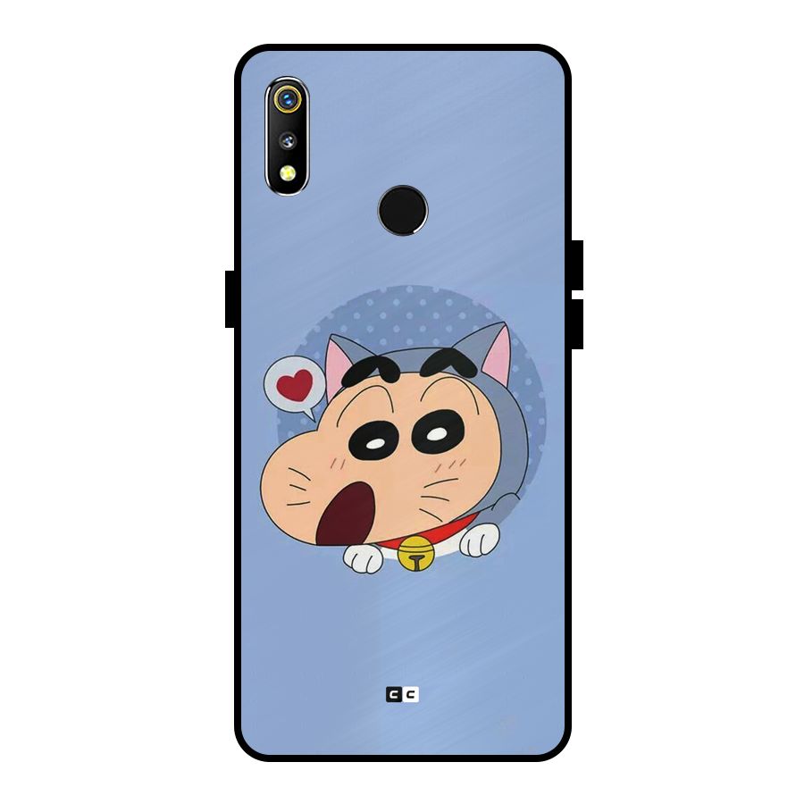 Cat Shinchan Metal Back Case for Realme 3
