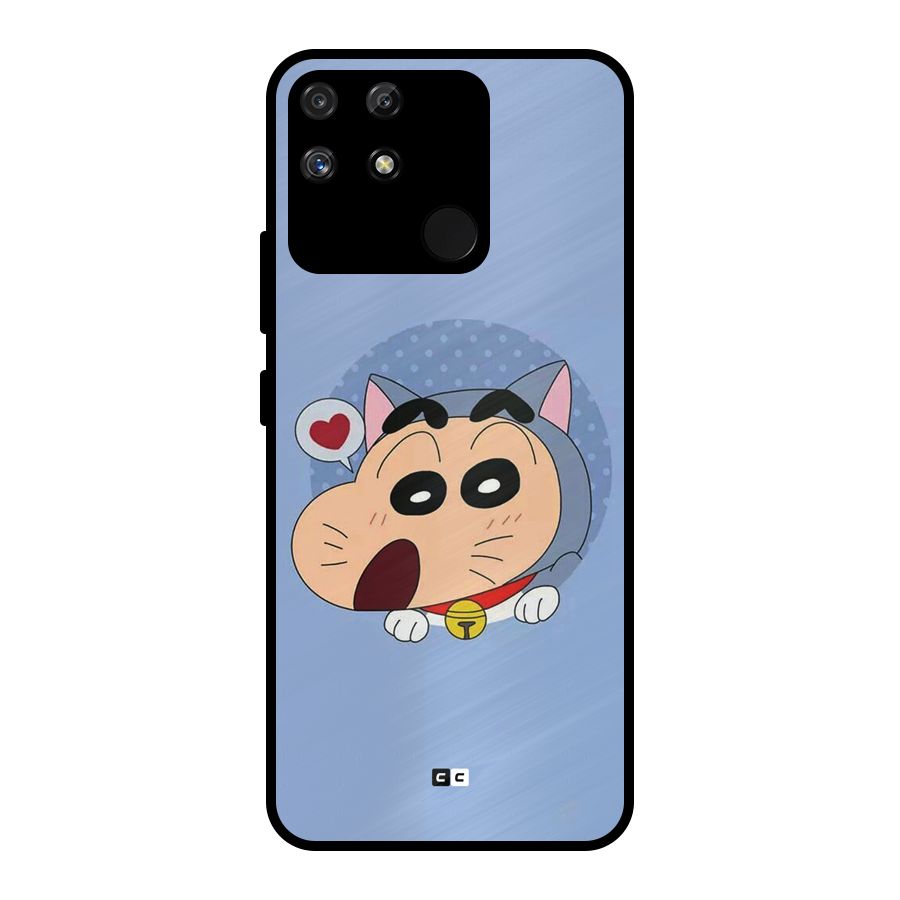 Cat Shinchan Metal Back Case for Realme Narzo 50A