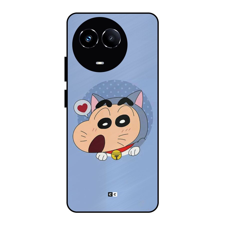 Cat Shinchan Metal Back Case for Realme Narzo 60X
