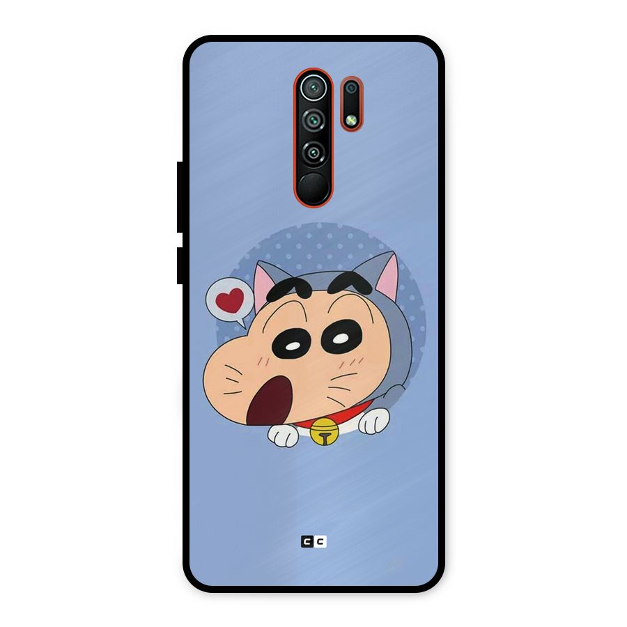 Cat Shinchan Metal Back Case for Redmi 9 Prime