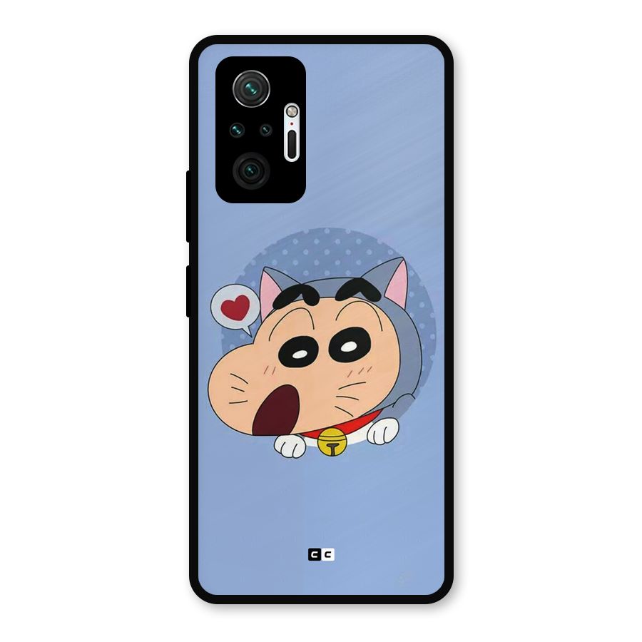 Cat Shinchan Metal Back Case for Redmi Note 10 Pro Max