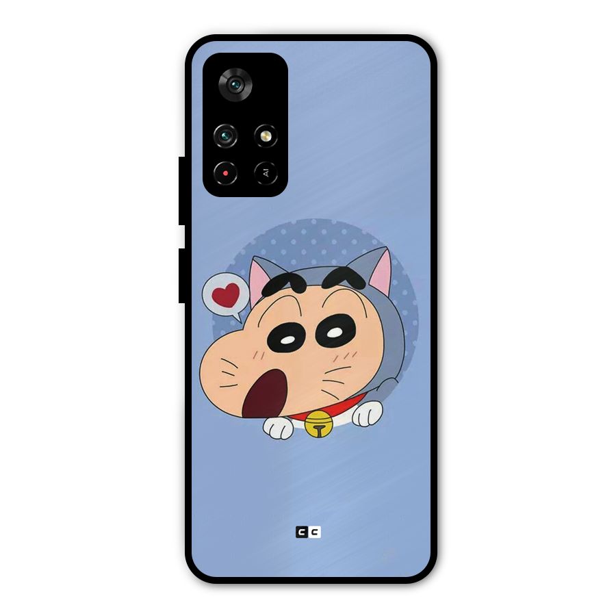 Cat Shinchan Metal Back Case for Redmi Note 11T 5G