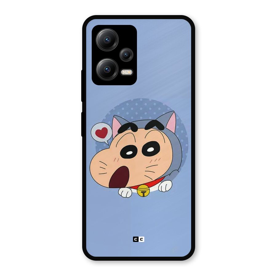 Cat Shinchan Metal Back Case for Redmi Note 12 5G