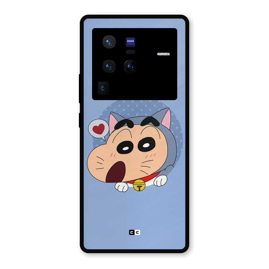 Cat Shinchan Metal Back Case for Vivo X80 Pro