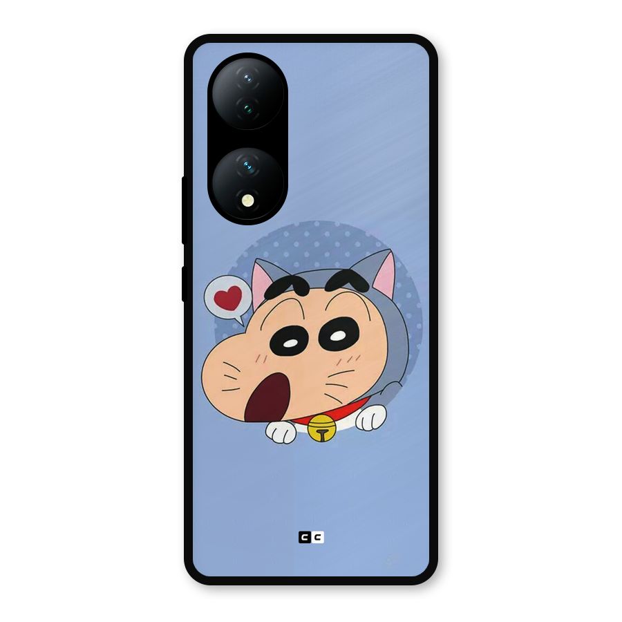Cat Shinchan Metal Back Case for Vivo Y100a