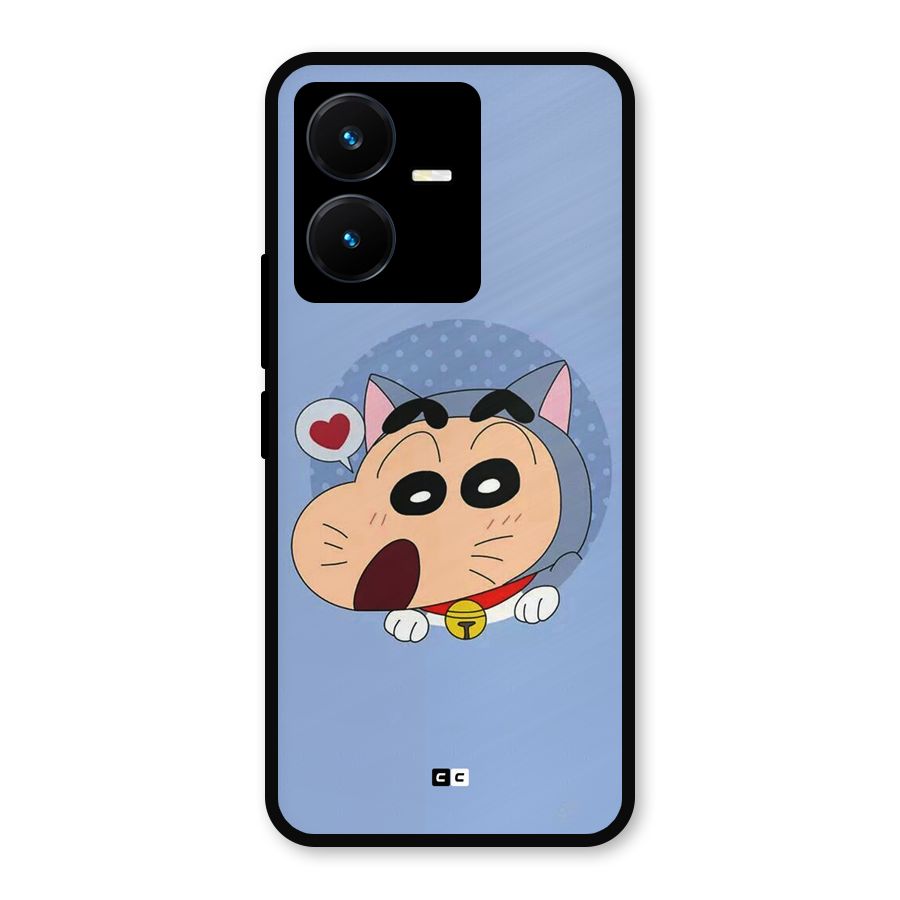 Cat Shinchan Metal Back Case for Vivo Y22