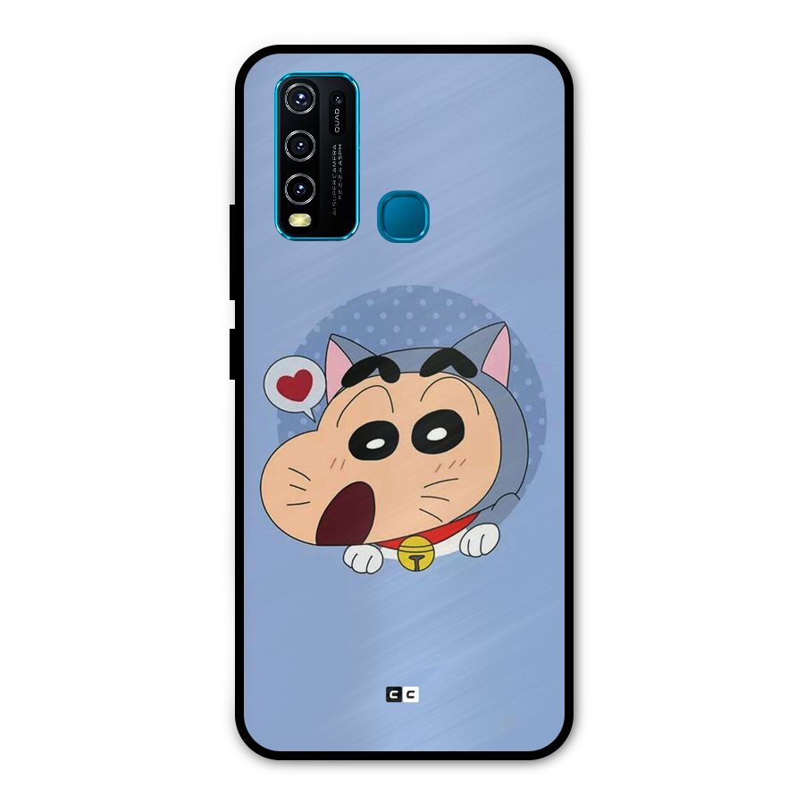 Cat Shinchan Metal Back Case for Vivo Y30