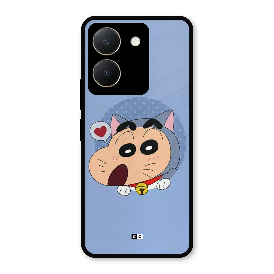 Cat Shinchan Metal Back Case for Vivo Y36